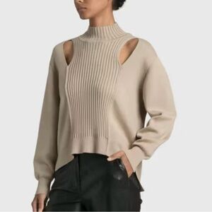 Jonathan Simkhai Yvette Recycles Cutout Sweater In Sparrow, Size Medium